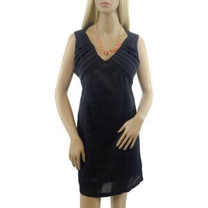 NWT Esley Black Pleated Bodice Sleeveless V-Neck Dress